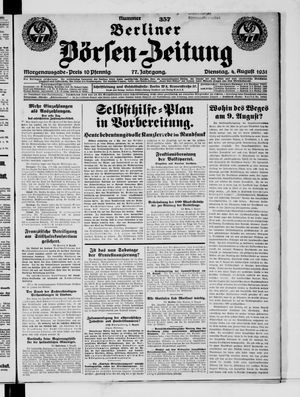 Berliner Börsen-Zeitung vom 04.08.1931