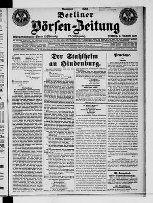 Berliner Börsen-Zeitung vom 07.08.1931