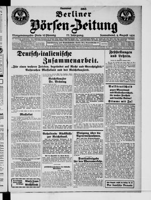 Berliner Börsen-Zeitung vom 08.08.1931