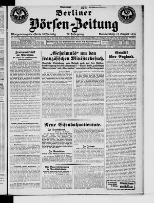 Berliner Börsen-Zeitung vom 13.08.1931