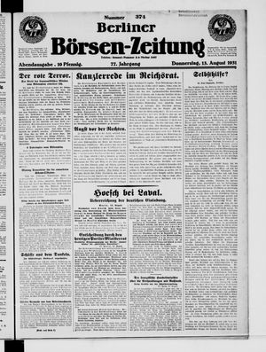 Berliner Börsen-Zeitung vom 13.08.1931