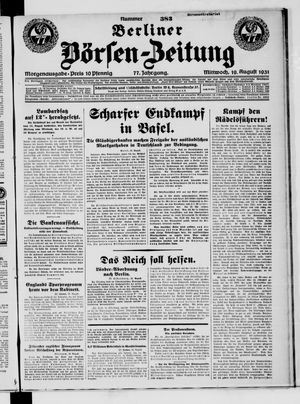Berliner Börsen-Zeitung vom 19.08.1931