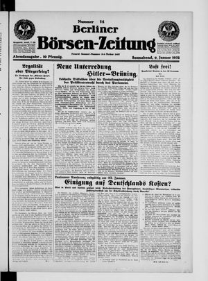 Berliner Börsen-Zeitung vom 09.01.1932