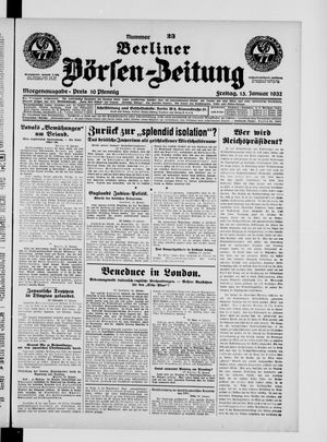 Berliner Börsen-Zeitung vom 15.01.1932