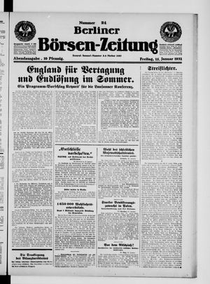 Berliner Börsen-Zeitung vom 15.01.1932