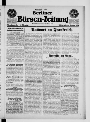 Berliner Börsen-Zeitung vom 20.01.1932