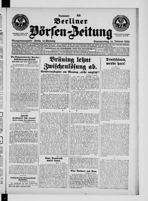 Berliner Börsen-Zeitung vom 21.01.1932