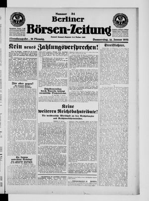 Berliner Börsen-Zeitung vom 21.01.1932