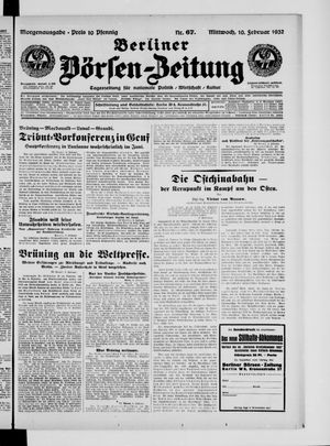 Berliner Börsen-Zeitung vom 10.02.1932