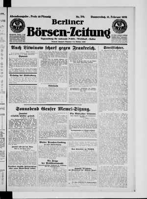 Berliner Börsen-Zeitung vom 11.02.1932