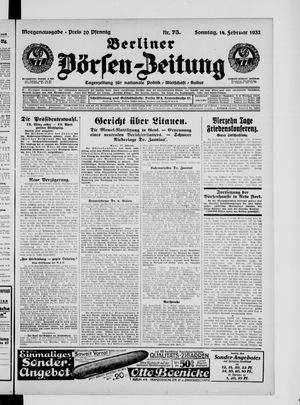 Berliner Börsen-Zeitung vom 14.02.1932