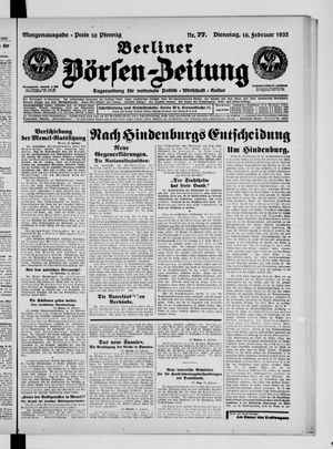 Berliner Börsen-Zeitung vom 16.02.1932