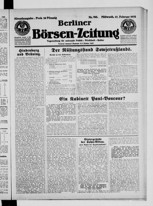Berliner Börsen-Zeitung vom 17.02.1932