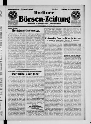 Berliner Börsen-Zeitung vom 19.02.1932