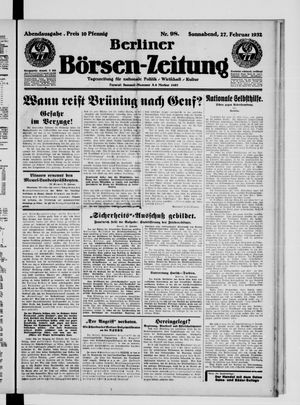 Berliner Börsen-Zeitung vom 27.02.1932