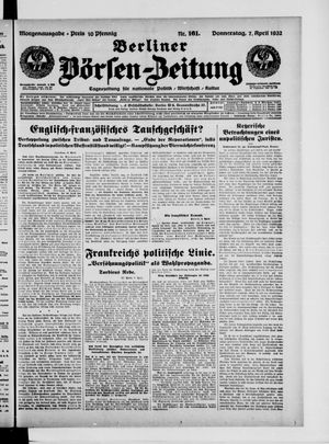 Berliner Börsen-Zeitung vom 07.04.1932
