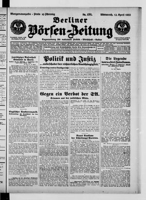 Berliner Börsen-Zeitung vom 13.04.1932