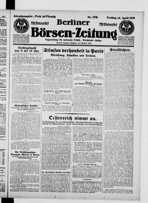 Berliner Börsen-Zeitung vom 15.04.1932