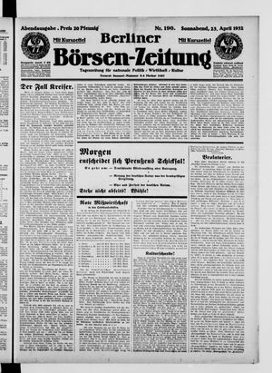 Berliner Börsen-Zeitung vom 23.04.1932