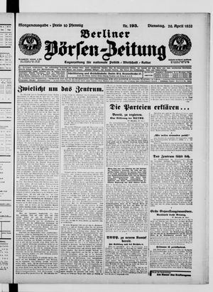 Berliner Börsen-Zeitung vom 26.04.1932