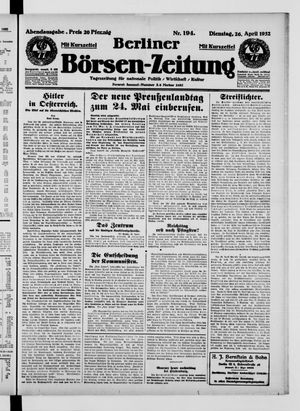 Berliner Börsen-Zeitung vom 26.04.1932