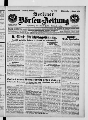 Berliner Börsen-Zeitung vom 27.04.1932