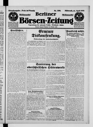 Berliner Börsen-Zeitung vom 27.04.1932