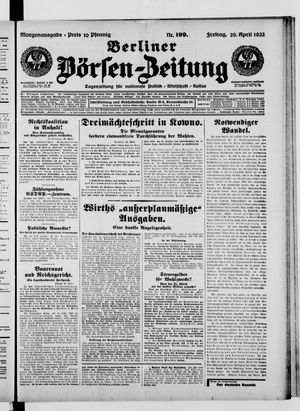 Berliner Börsen-Zeitung vom 29.04.1932