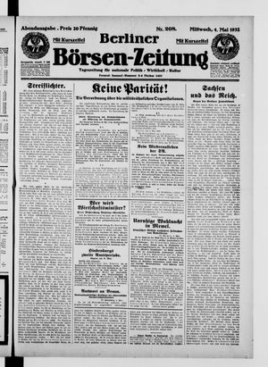 Berliner Börsen-Zeitung vom 04.05.1932