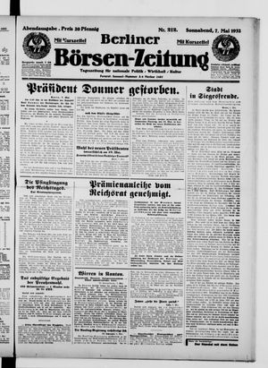 Berliner Börsen-Zeitung vom 07.05.1932