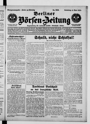 Berliner Börsen-Zeitung vom 08.05.1932