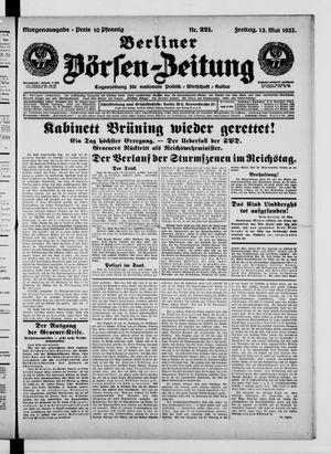 Berliner Börsen-Zeitung vom 13.05.1932