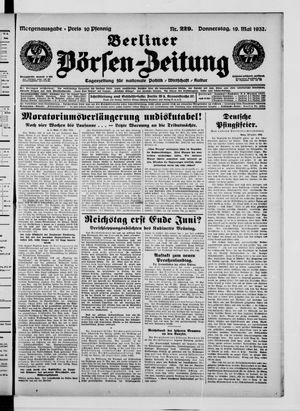 Berliner Börsen-Zeitung vom 19.05.1932