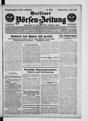 Berliner Börsen-Zeitung vom 02.06.1932