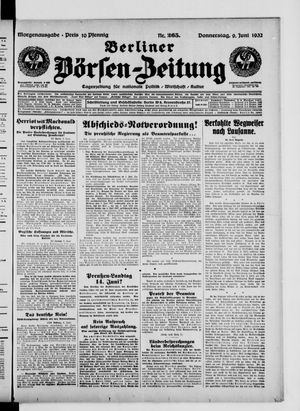 Berliner Börsen-Zeitung vom 09.06.1932