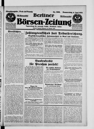 Berliner Börsen-Zeitung vom 09.06.1932