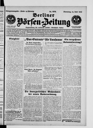Berliner Börsen-Zeitung vom 14.06.1932