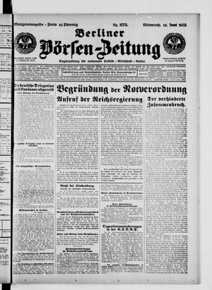 Berliner Börsen-Zeitung vom 15.06.1932