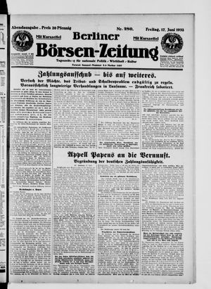 Berliner Börsen-Zeitung vom 17.06.1932