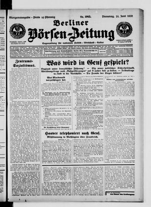 Berliner Börsen-Zeitung vom 21.06.1932