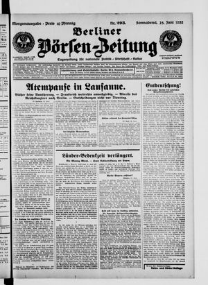 Berliner Börsen-Zeitung vom 25.06.1932