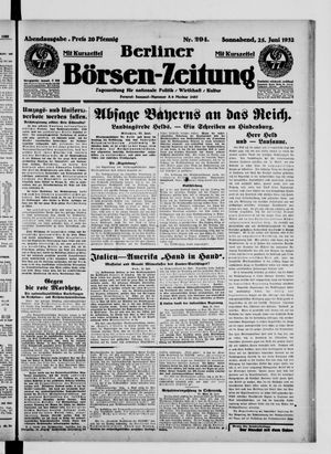 Berliner Börsen-Zeitung vom 25.06.1932