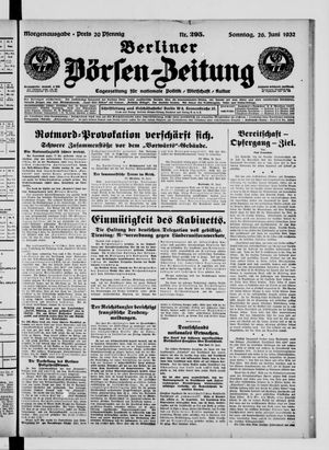 Berliner Börsen-Zeitung vom 26.06.1932