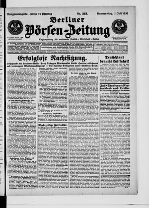 Berliner Börsen-Zeitung vom 07.07.1932