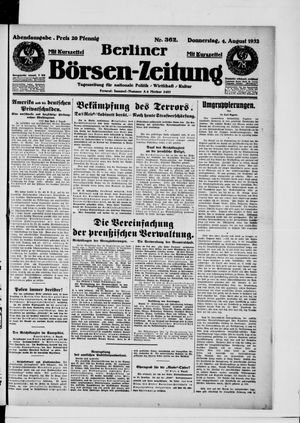 Berliner Börsen-Zeitung vom 04.08.1932