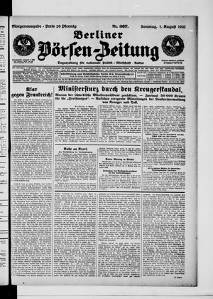 Berliner Börsen-Zeitung vom 07.08.1932