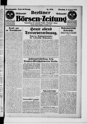 Berliner Börsen-Zeitung vom 09.08.1932