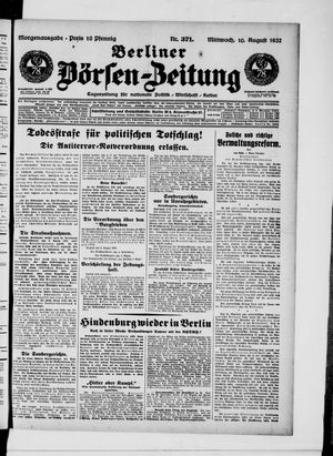Berliner Börsen-Zeitung vom 10.08.1932