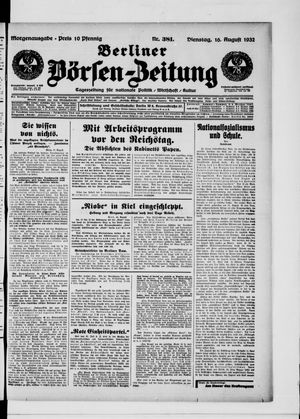 Berliner Börsen-Zeitung vom 16.08.1932