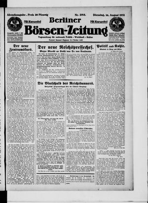 Berliner Börsen-Zeitung vom 16.08.1932